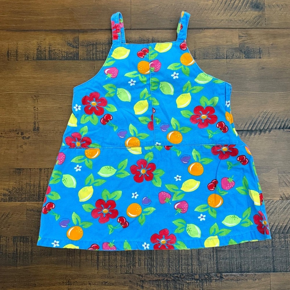 OshKosh Vintage Fruit Print Jumper Dress - 18 Months - Bright & Cheerful